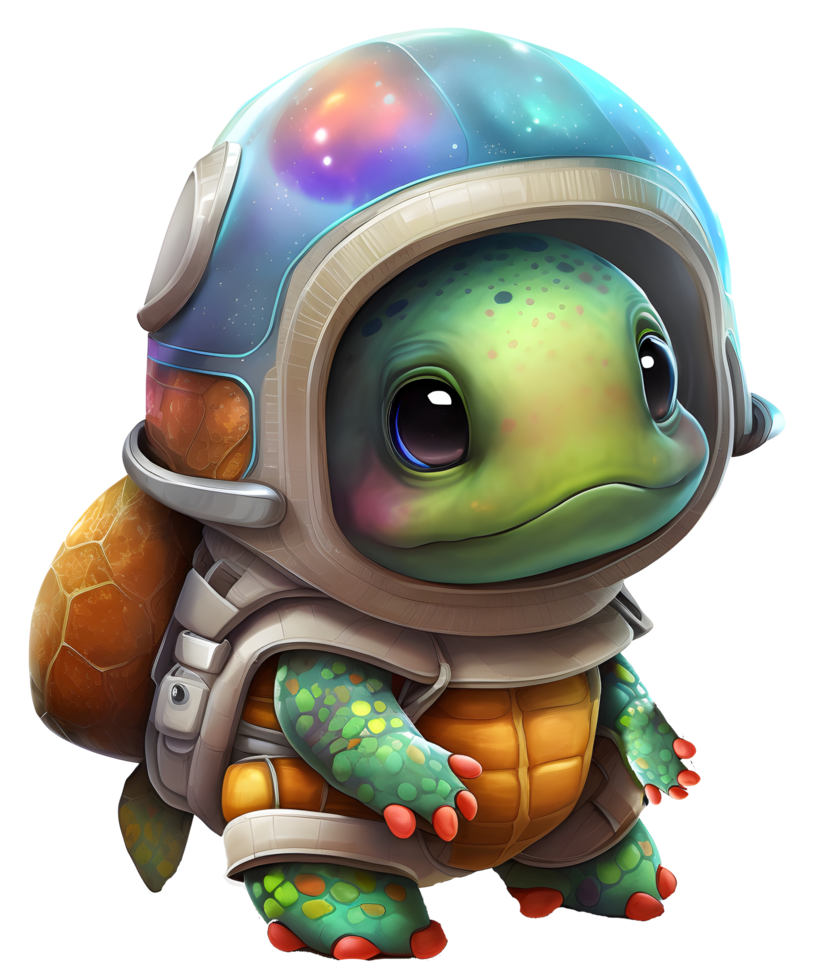 turtle wearing astronaut dress, png