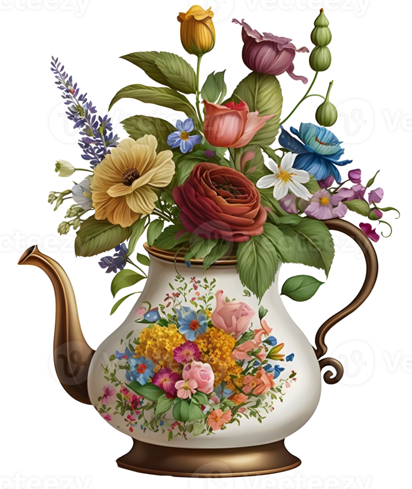 Vintage Floral Tea Pot 24624351 PNG vintage-floral-tea-pot-24624351-png