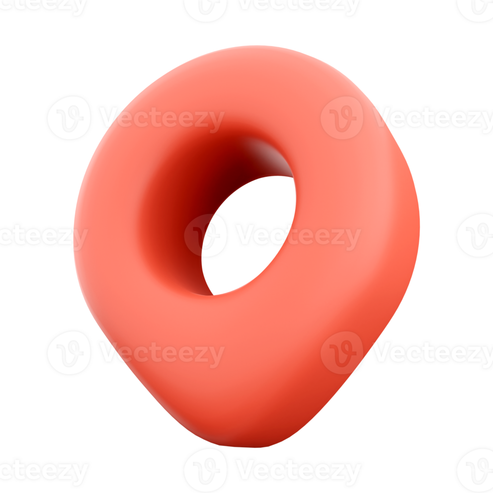 3d rendering Destination icon. 3d render Map pointer icon. GPS location symbol icon. png