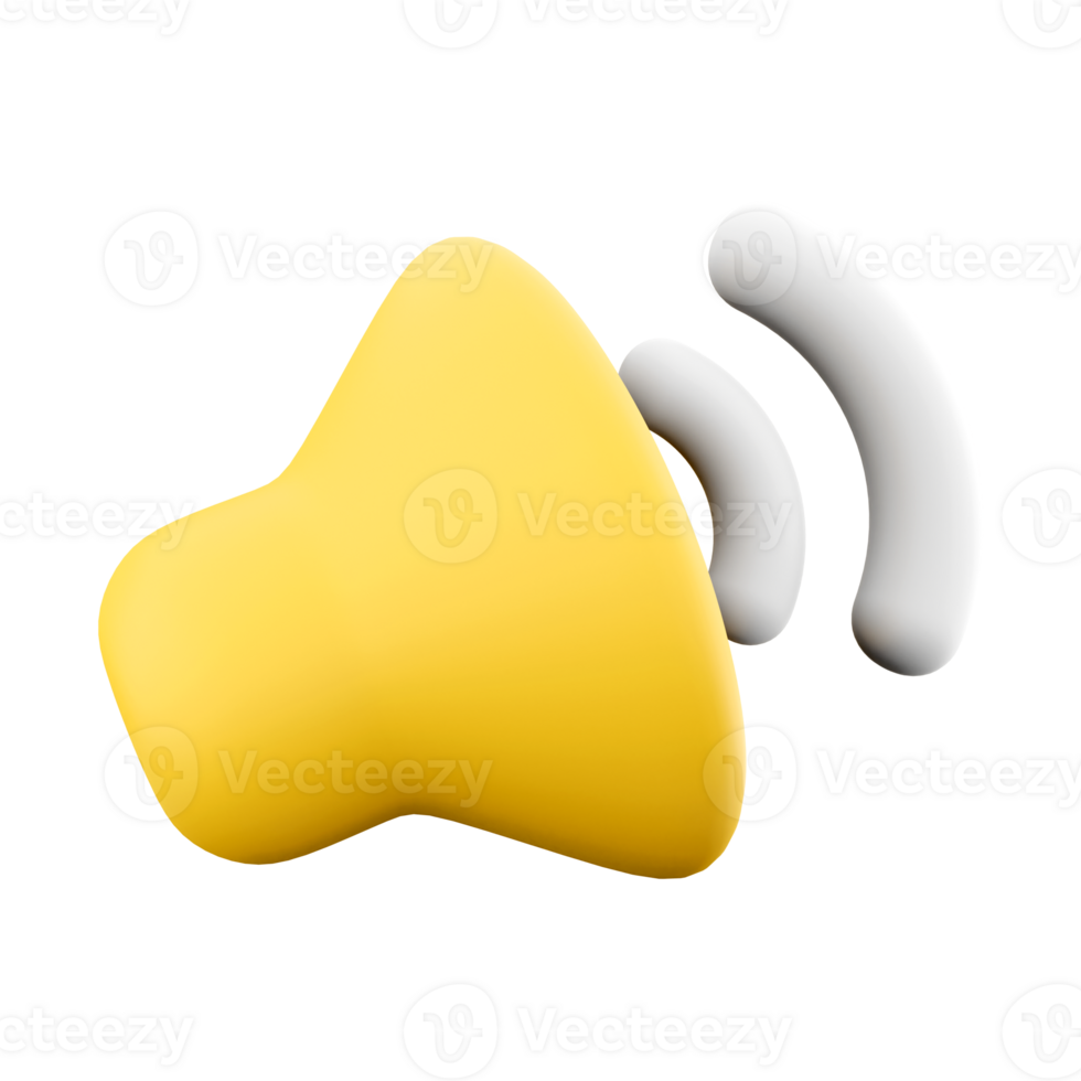 3d le rendu du son icône. 3d rendre volume, du son dispositif icône. png