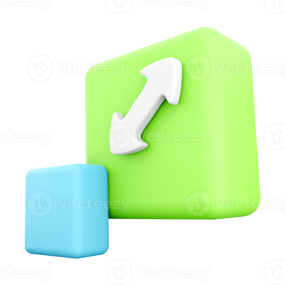 3d rendering Scalability or scalable system line icon. 3d rendering resize window app icon. png