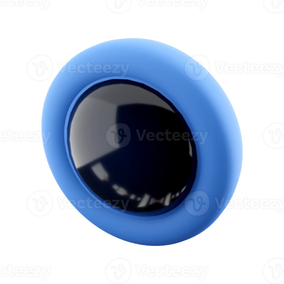 3d rendering Modern black round shaped engine start button icon. 3d render Sparkling start button icon. png