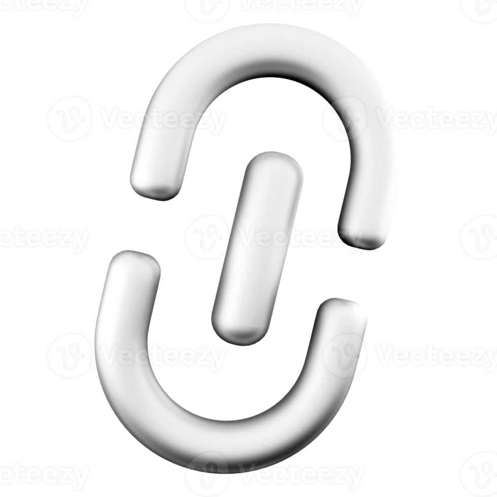 3d rendering Hyperlink icon. 3d render item like a word or button that points to another location icon. png