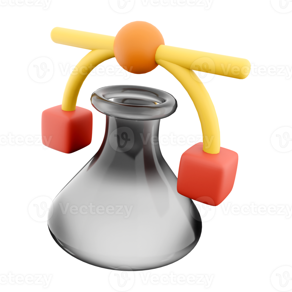 3d rendering Chemistry flask icon. Science technology, flat design for chemistry icon. png