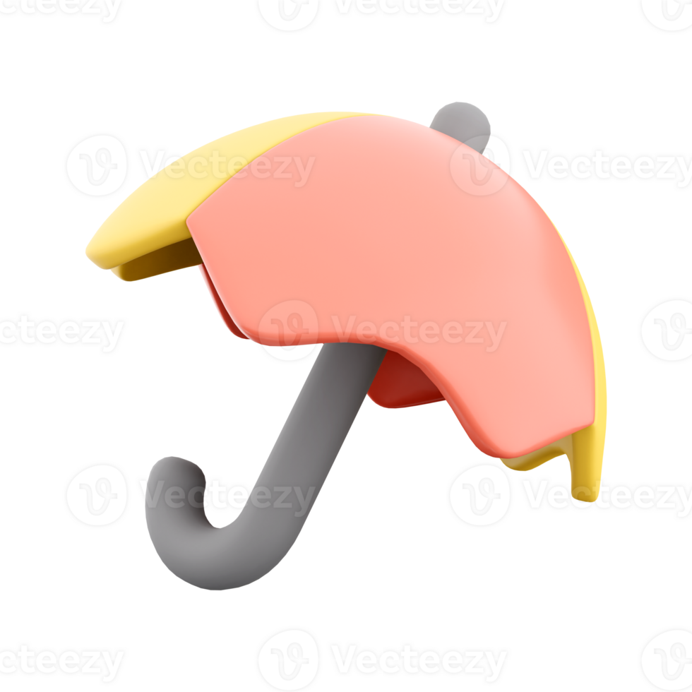 3d rendering umbrella icon. 3d render Item for protection from rain and sunlight icon. png