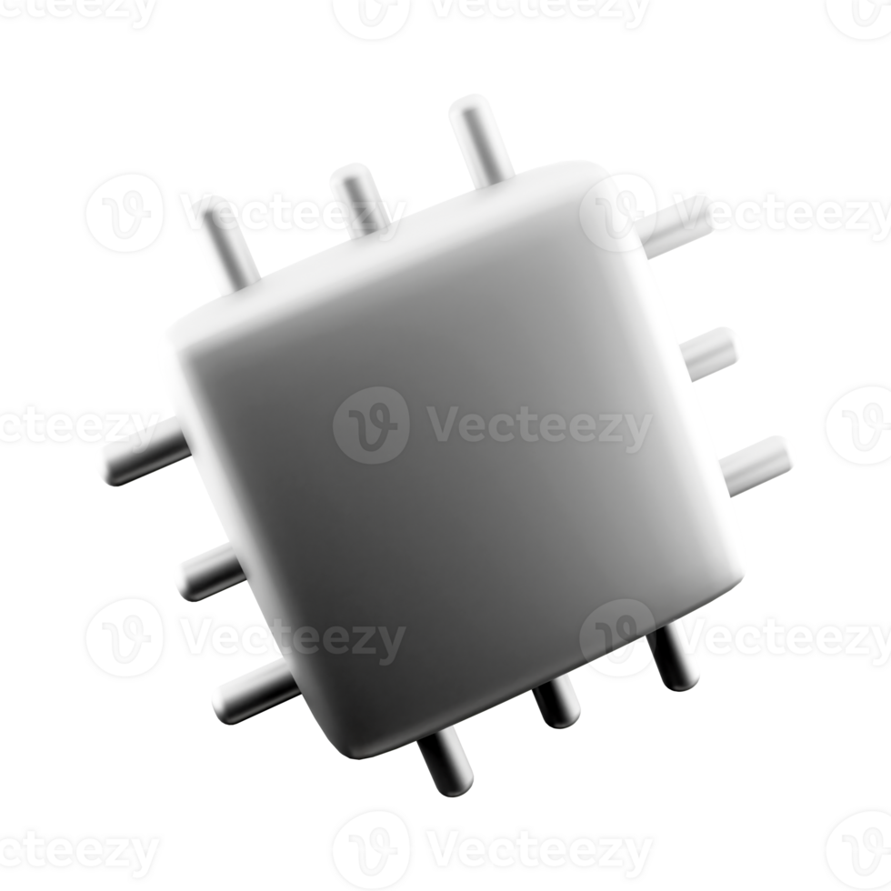 3d Rendern Mikrochip Linie Symbol. Zentralprozessor Symbol. 3d machen zentral wird bearbeitet Einheit, Computer Prozessor, Chip Symbol. png