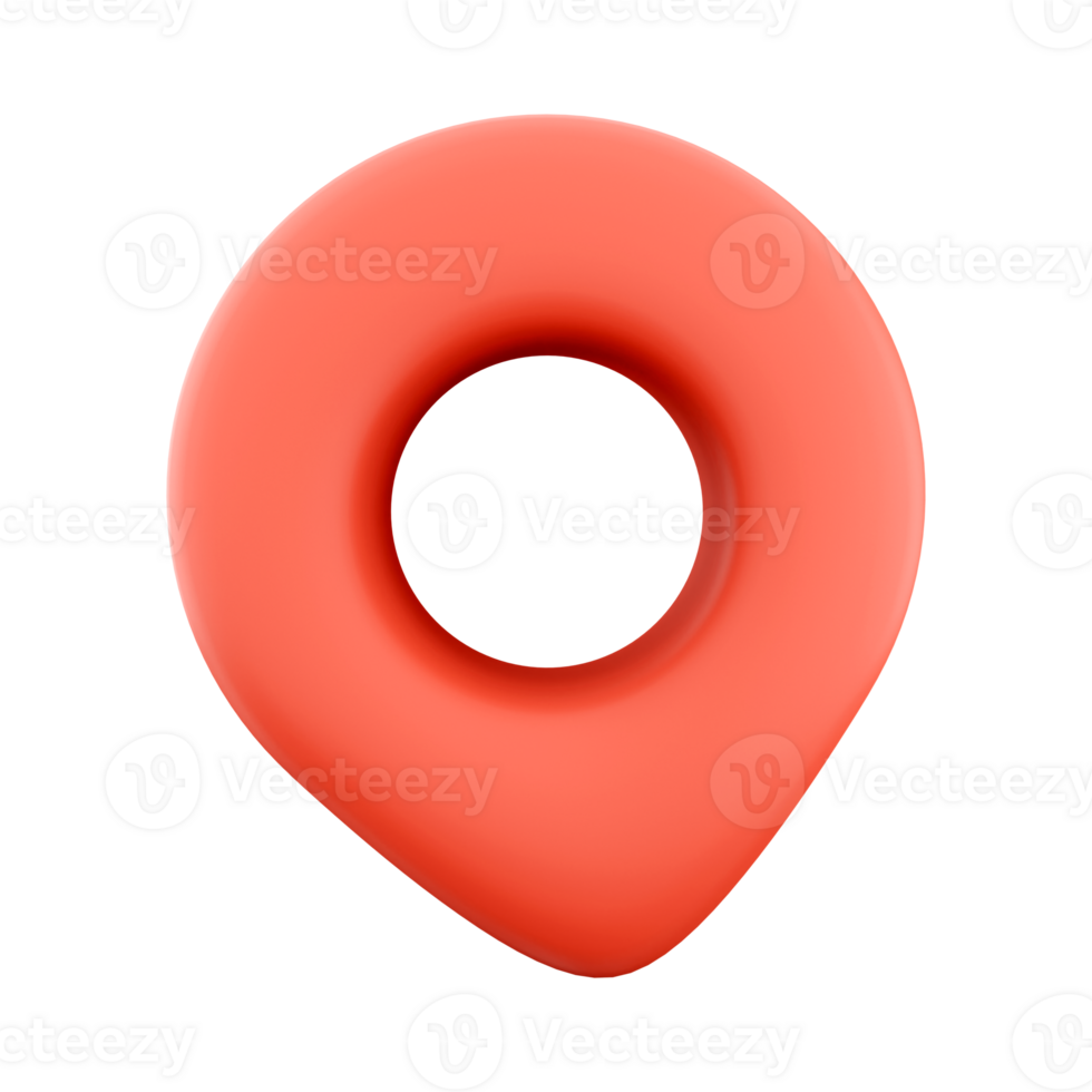3d rendering Destination icon. 3d render Map pointer icon. GPS location symbol icon. png