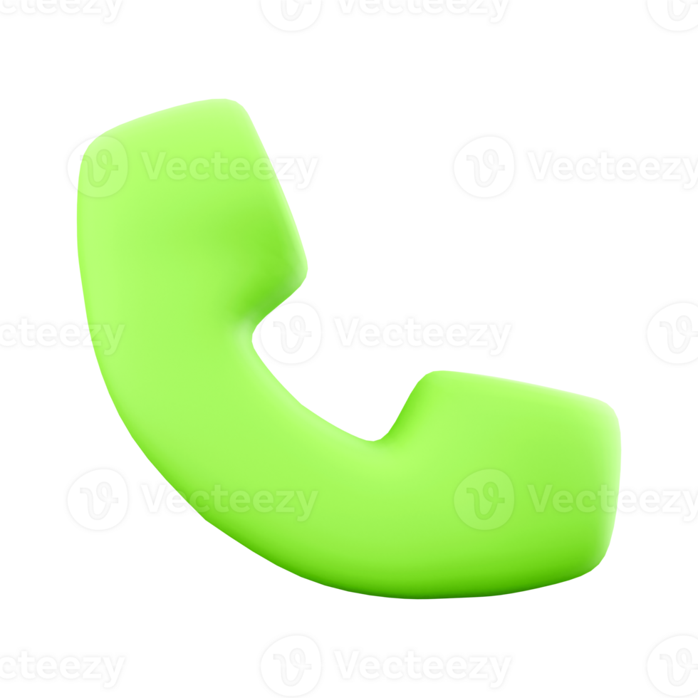 3d rendering Old fashioned wireless phone icon. 3d render green home phone icon. png