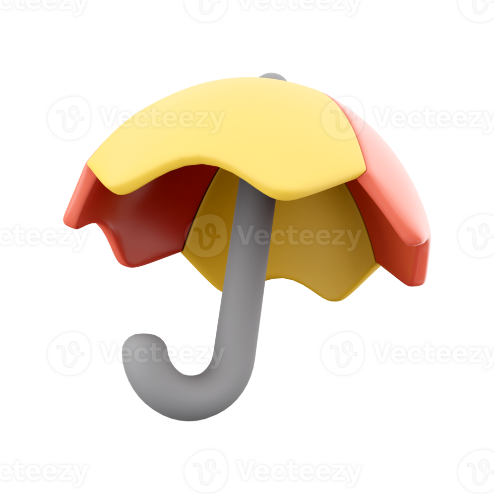 3d rendering umbrella icon. 3d render Item for protection from rain and sunlight icon. png