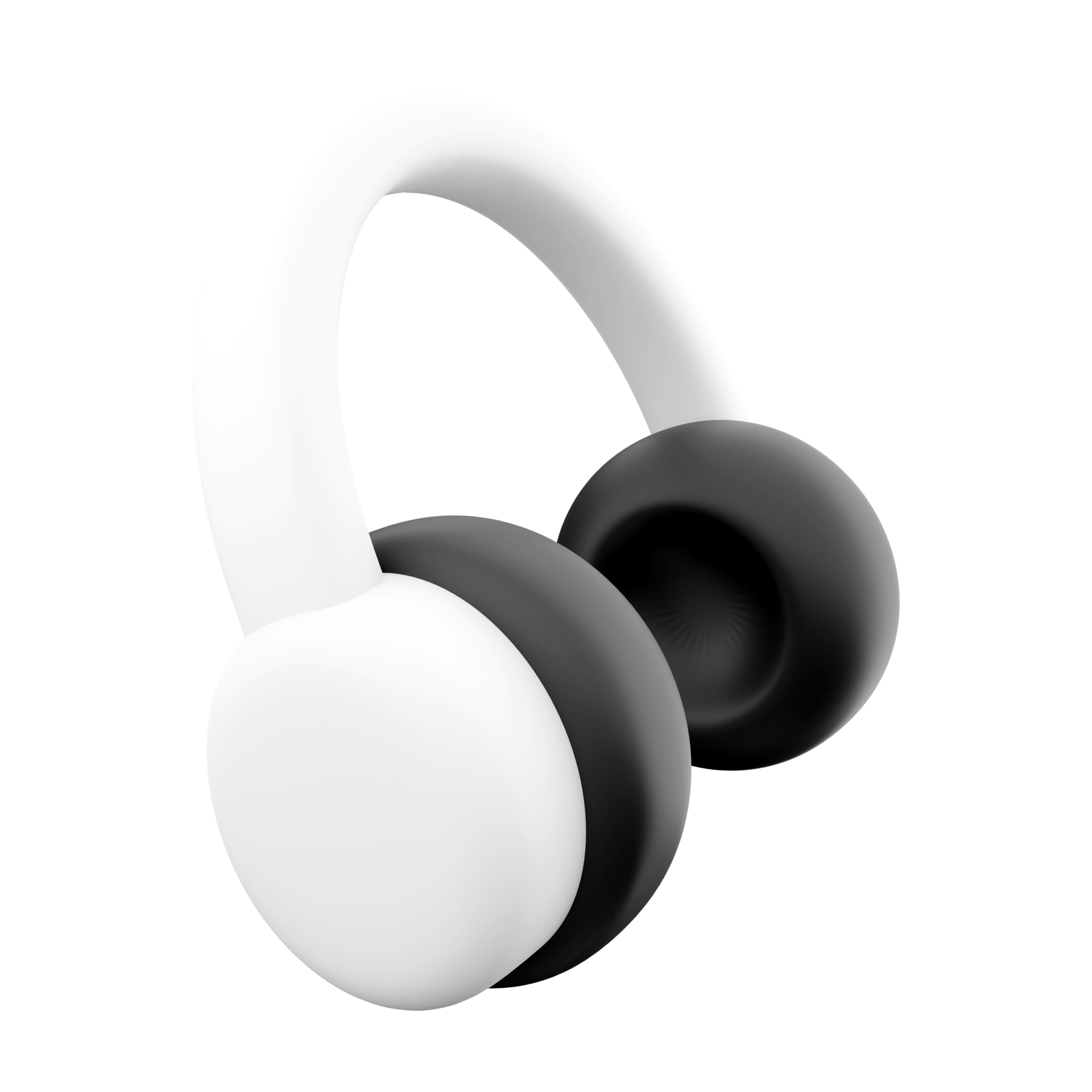 3d rendering Highquality headphones icon. 3d render White headphones