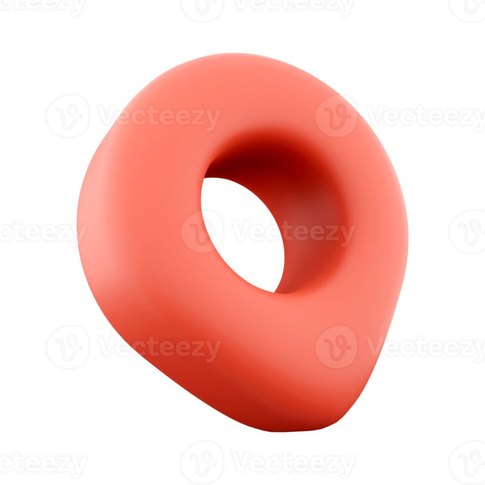 3d rendering Destination icon. 3d render Map pointer icon. GPS location symbol icon. png