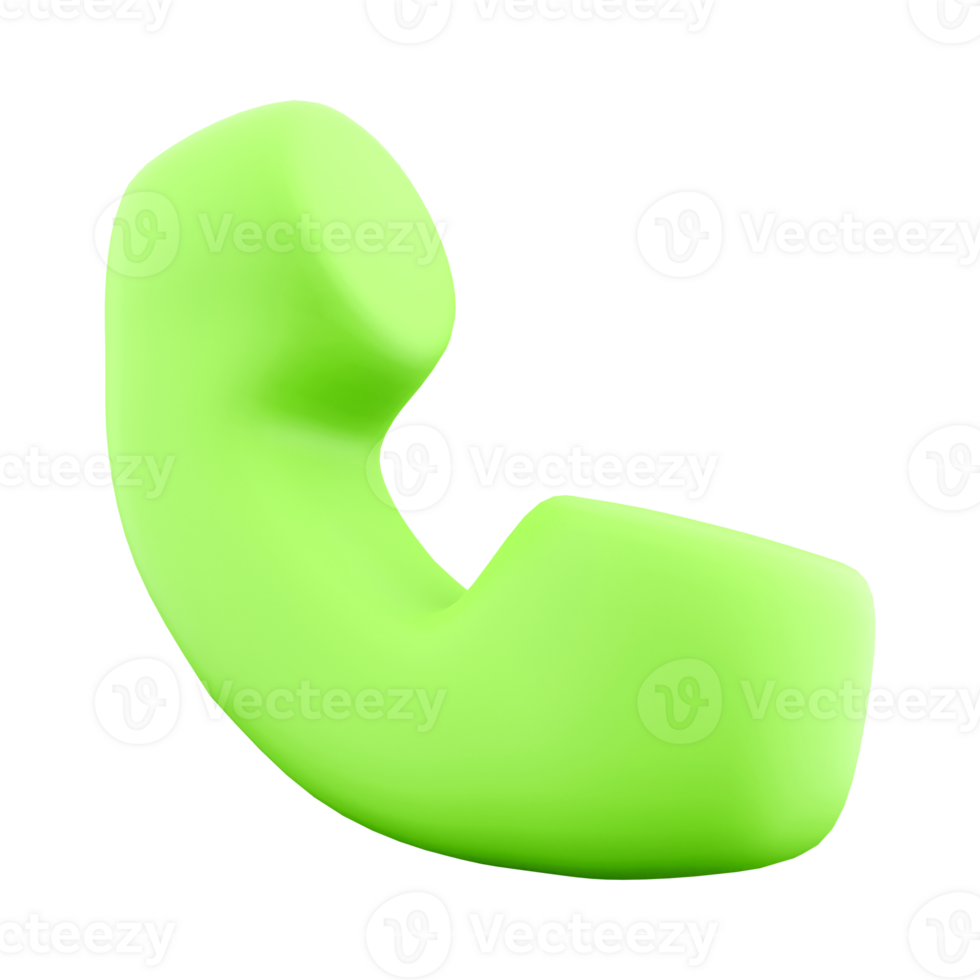 3d rendering Old fashioned wireless phone icon. 3d render green home phone icon. png
