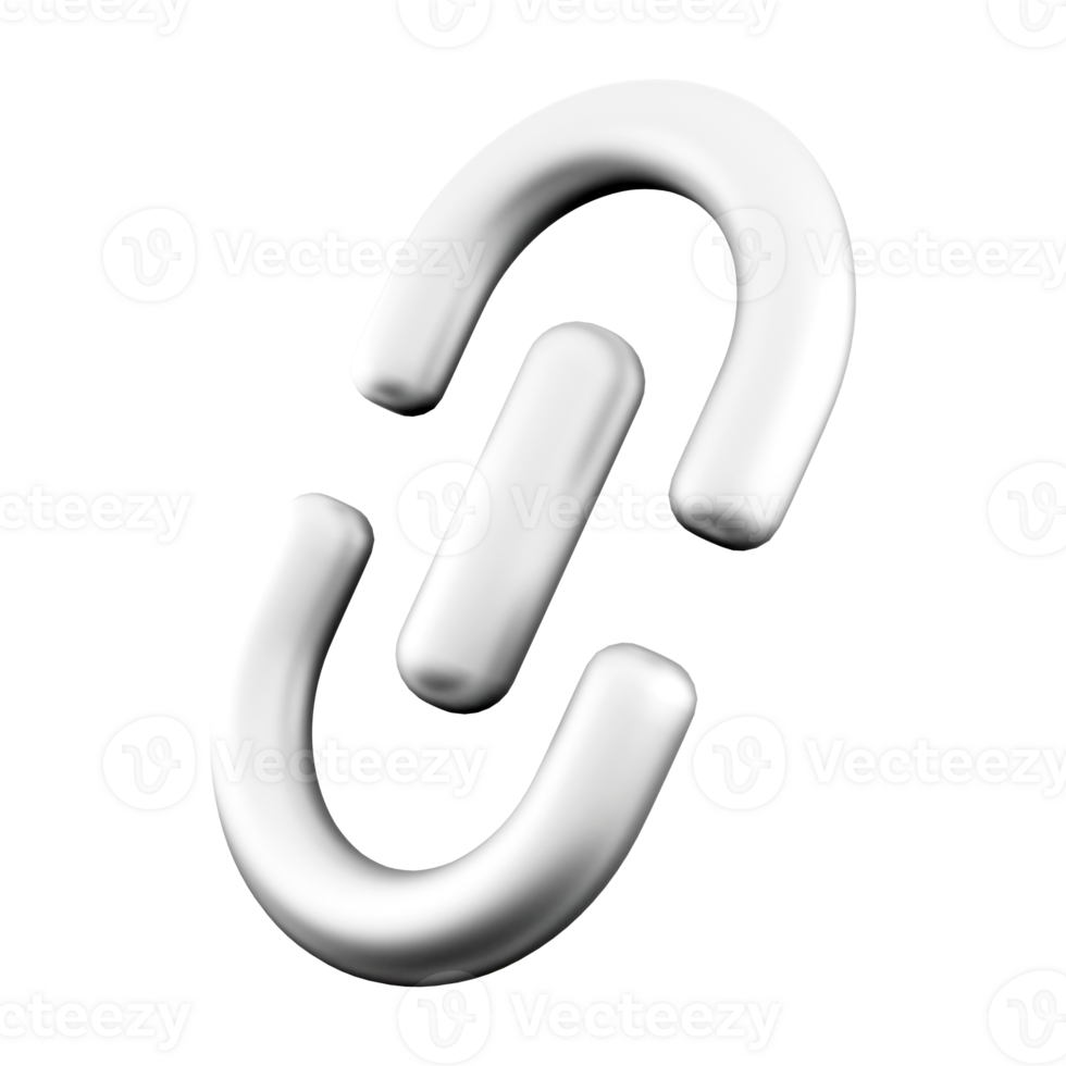 3d rendering Hyperlink icon. 3d render item like a word or button that points to another location icon. png