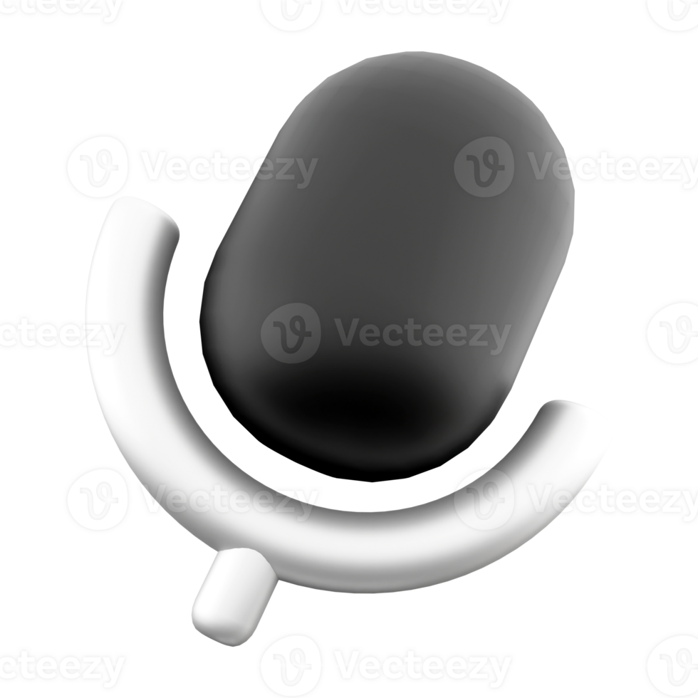 3d rendering Microphone Icon. 3d render Talking device icon. png