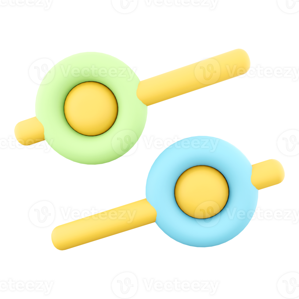 3d renderen groen en blauw schuif icoon. 3d geven waarde veranderingen icoon. png