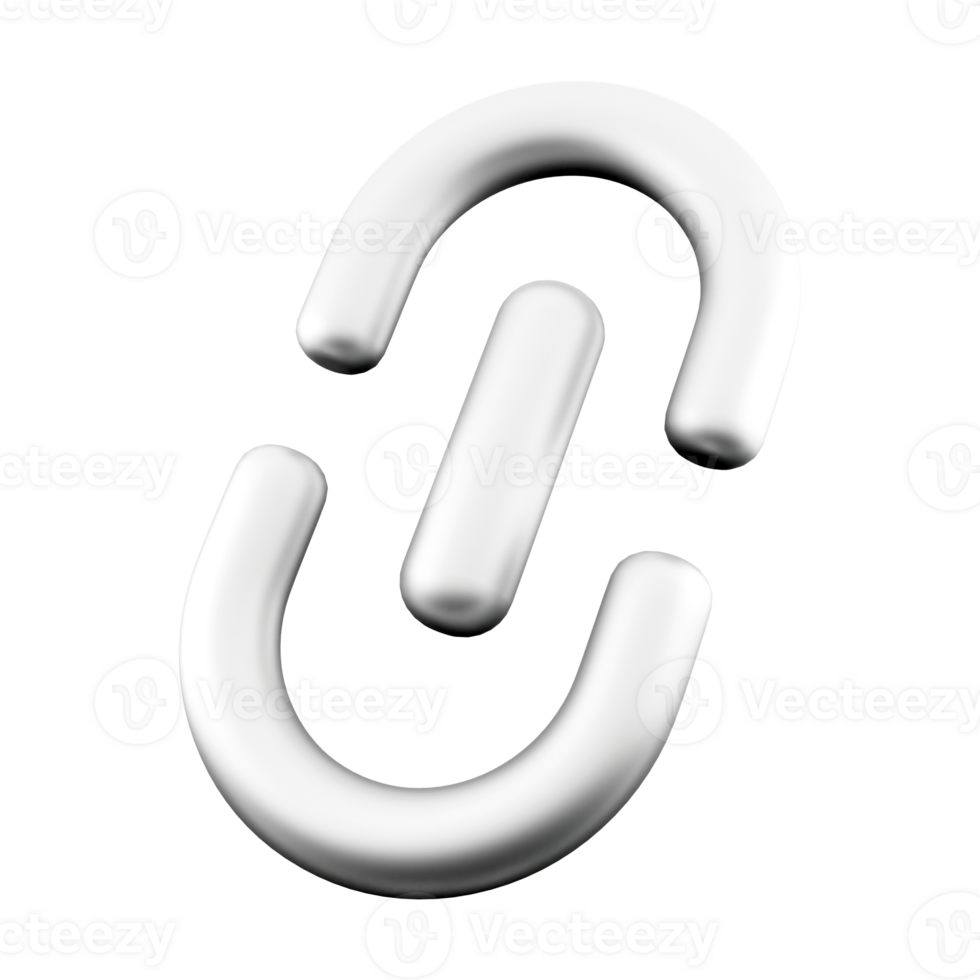 3d rendering Hyperlink icon. 3d render item like a word or button that points to another location icon. png