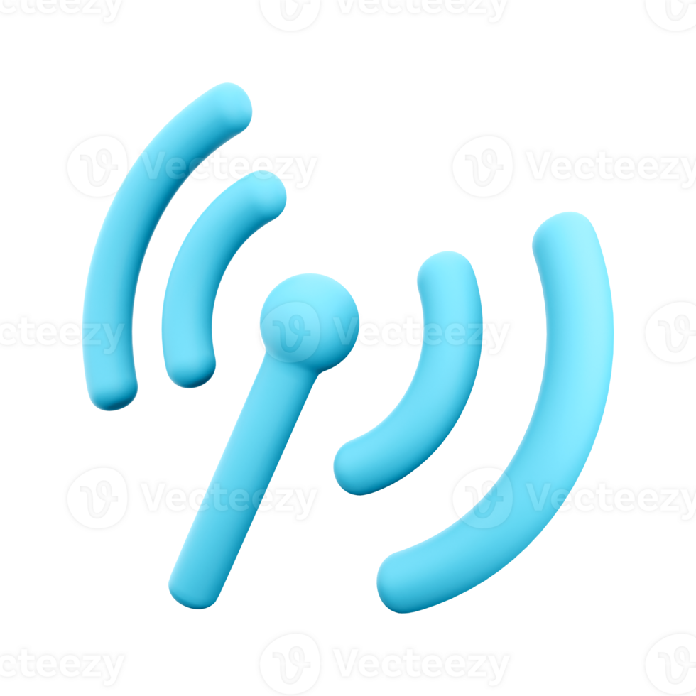 3d interpretazione segnale trasmissione icona. 3d rendere antenna o emittente Torre e segnale onde icona. png