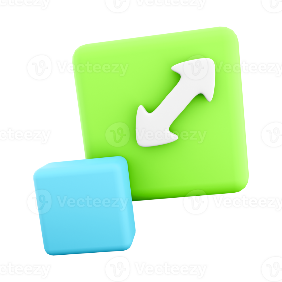 3d rendering Scalability or scalable system line icon. 3d rendering resize window app icon. png