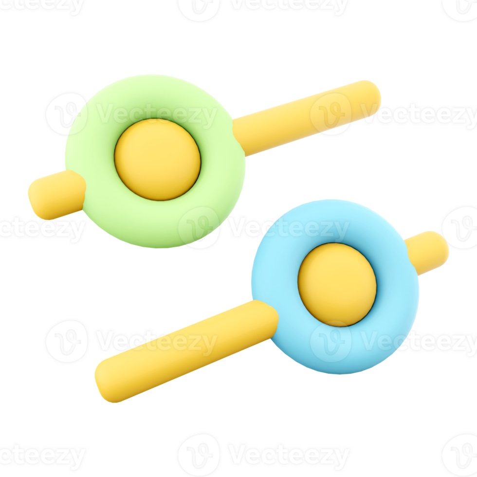 3d rendering green and blue slider icon. 3d render value changes icon. png