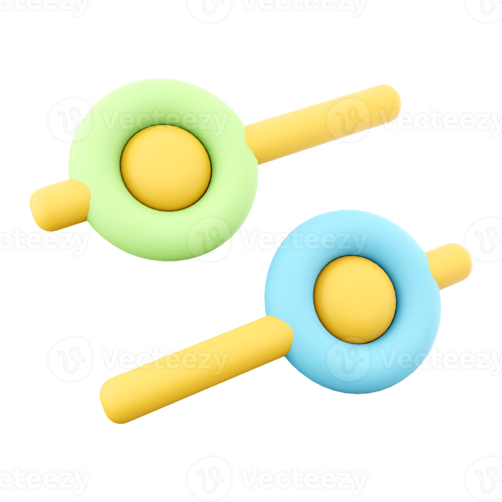 3d renderen groen en blauw schuif icoon. 3d geven waarde veranderingen icoon. png