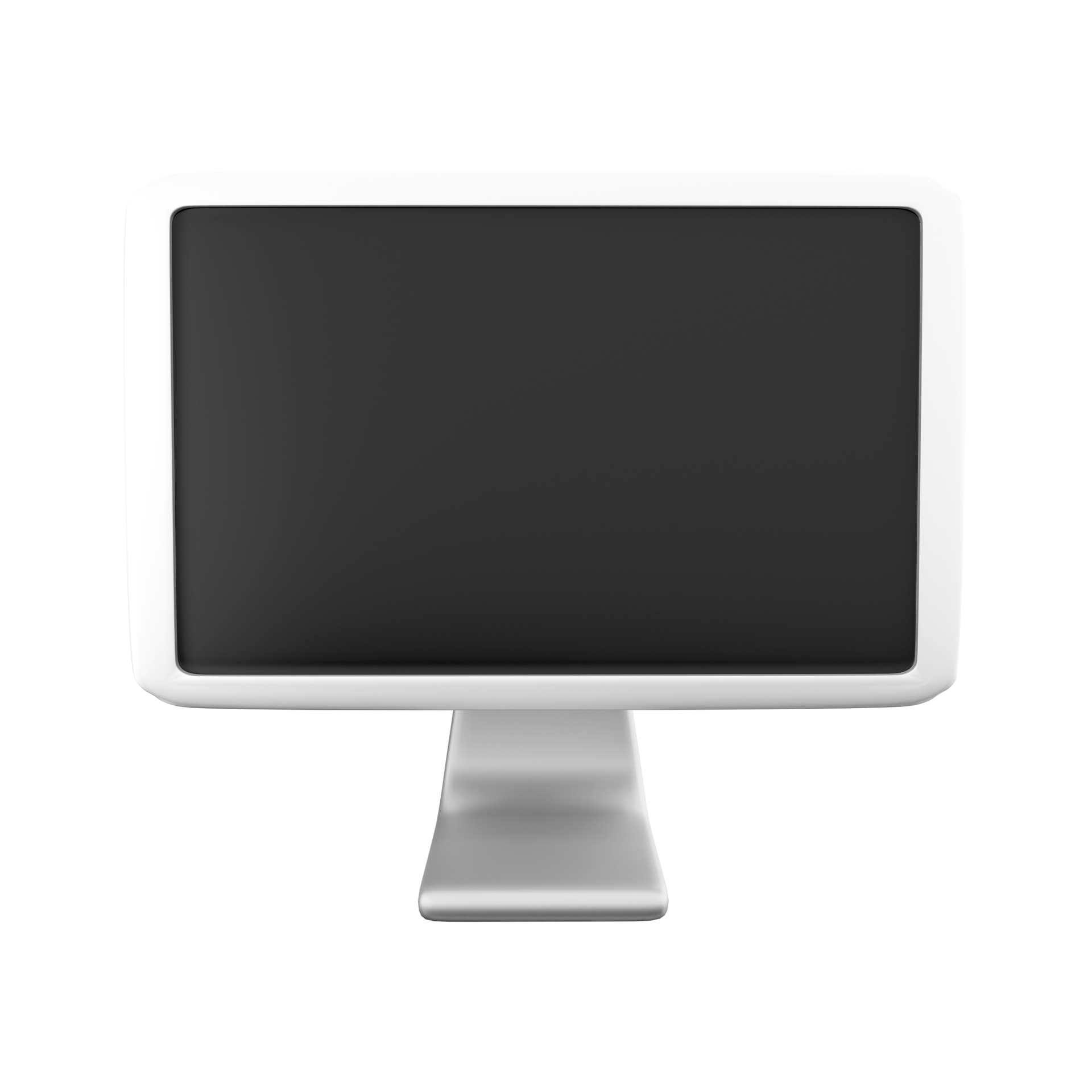 3d rendering Computer Monitor icon. 3d render white monitor with the