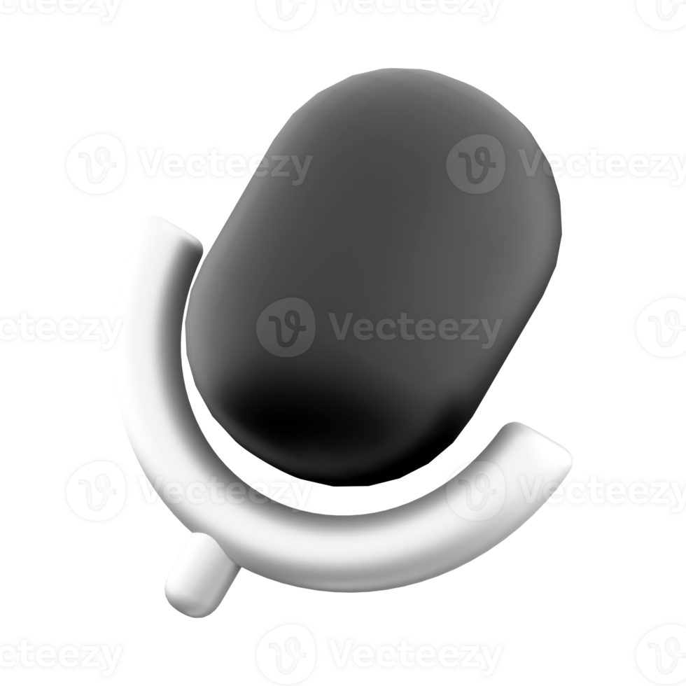 3d rendering Microphone Icon. 3d render Talking device icon. png