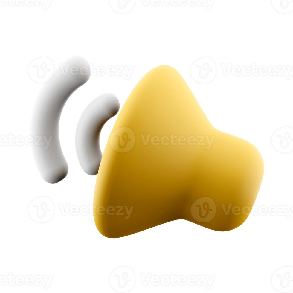 3d rendering sound icon. 3d render volume, Sound device icon. png