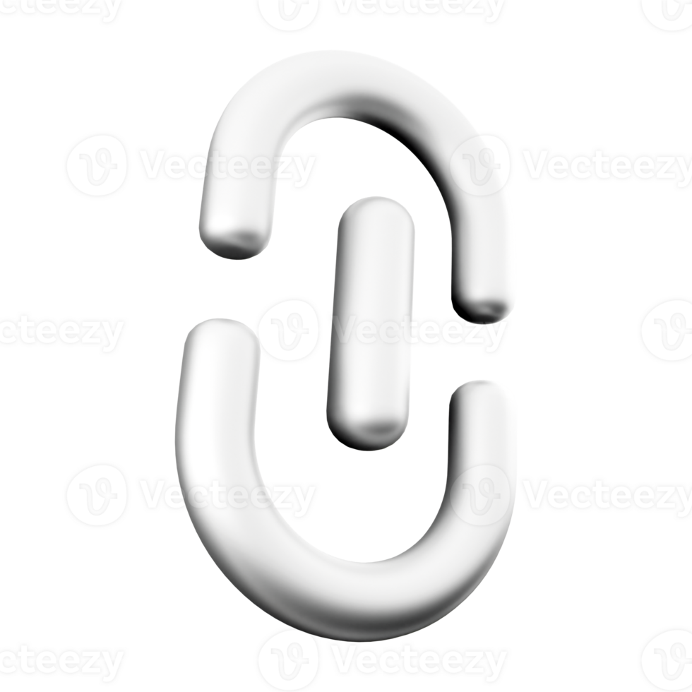 3d rendering Hyperlink icon. 3d render item like a word or button that points to another location icon. png