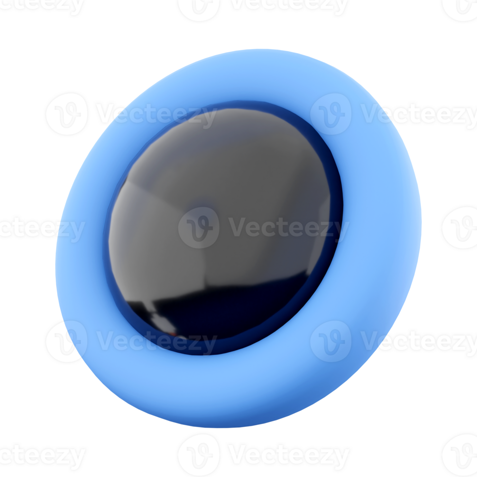 3d rendering Modern black round shaped engine start button icon. 3d render Sparkling start button icon. png