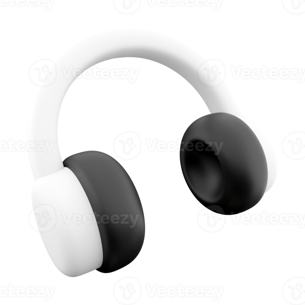 3d rendering High-quality headphones icon. 3d render White headphones wirelessly icon. png
