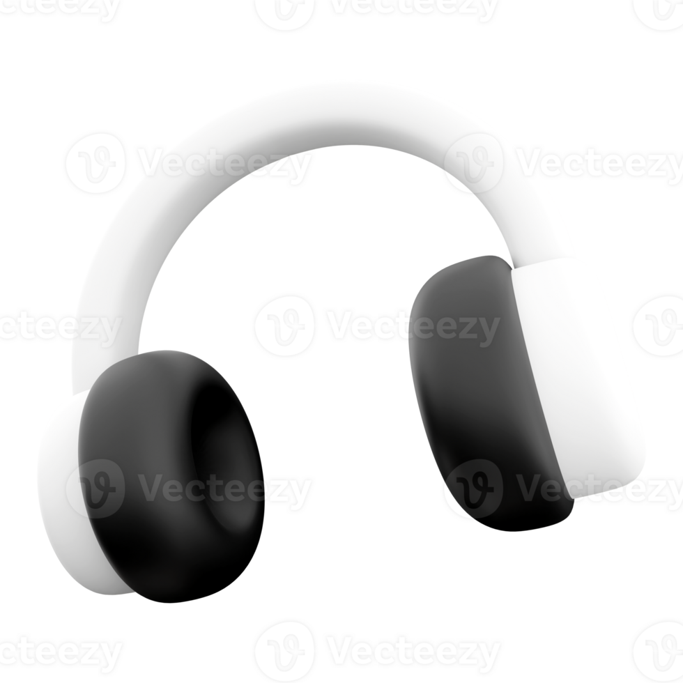 3d rendering High-quality headphones icon. 3d render White headphones wirelessly icon. png