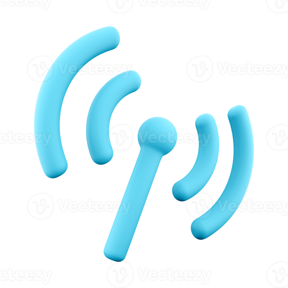 3d interpretazione segnale trasmissione icona. 3d rendere antenna o emittente Torre e segnale onde icona. png