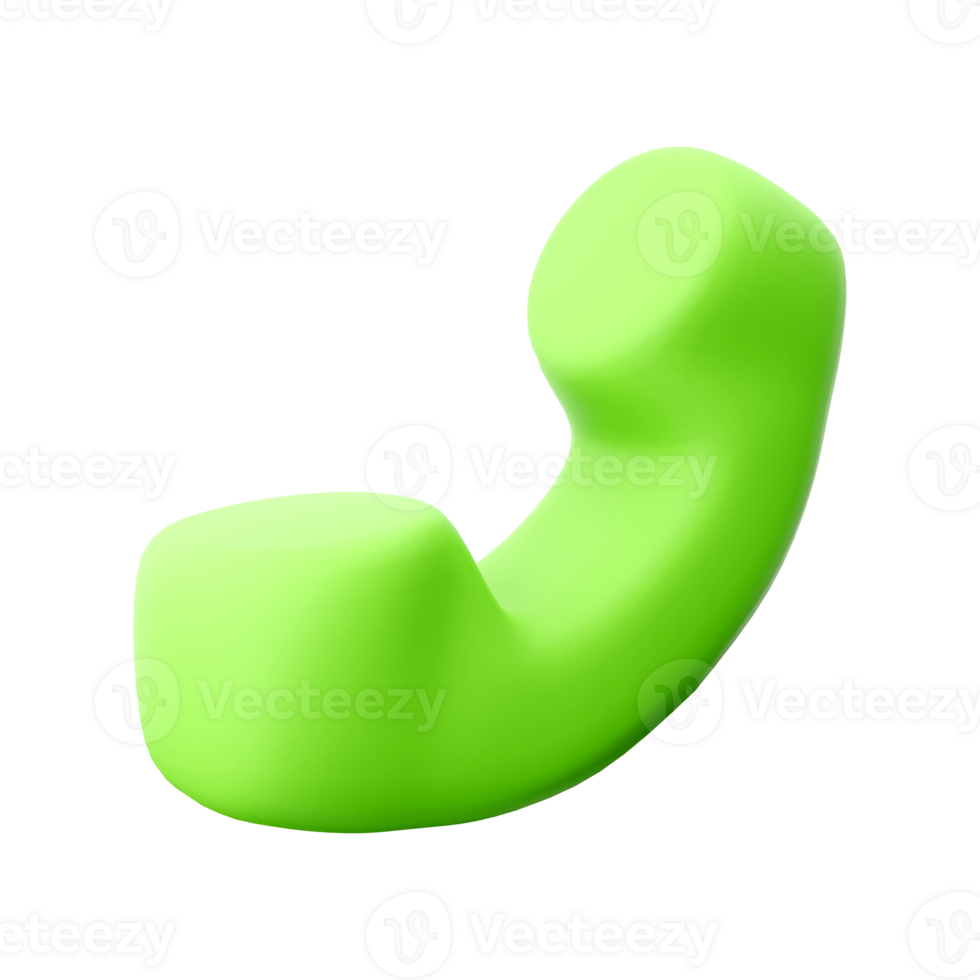 3d rendering Old fashioned wireless phone icon. 3d render green home phone icon. png