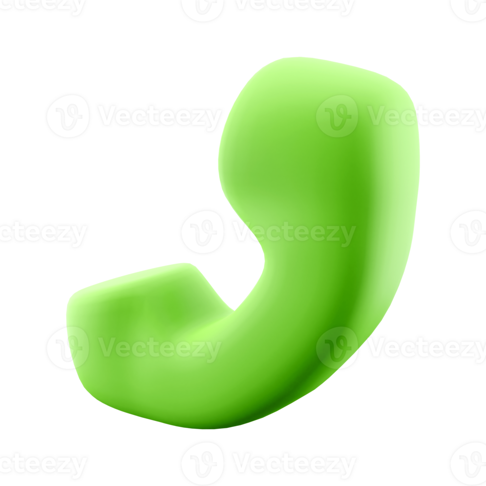 3d rendering Old fashioned wireless phone icon. 3d render green home phone icon. png