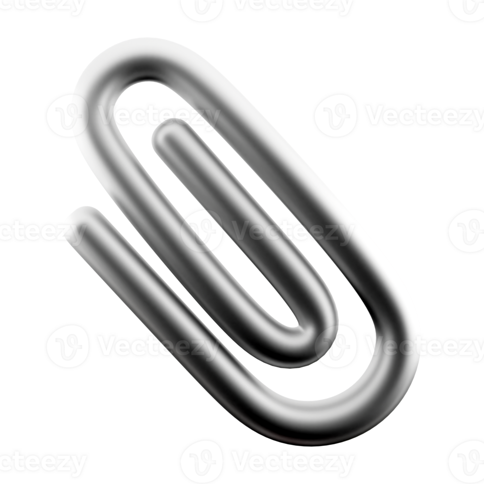 3d rendering paper clip icon. 3d render Metal fixture, paper clip icon. png