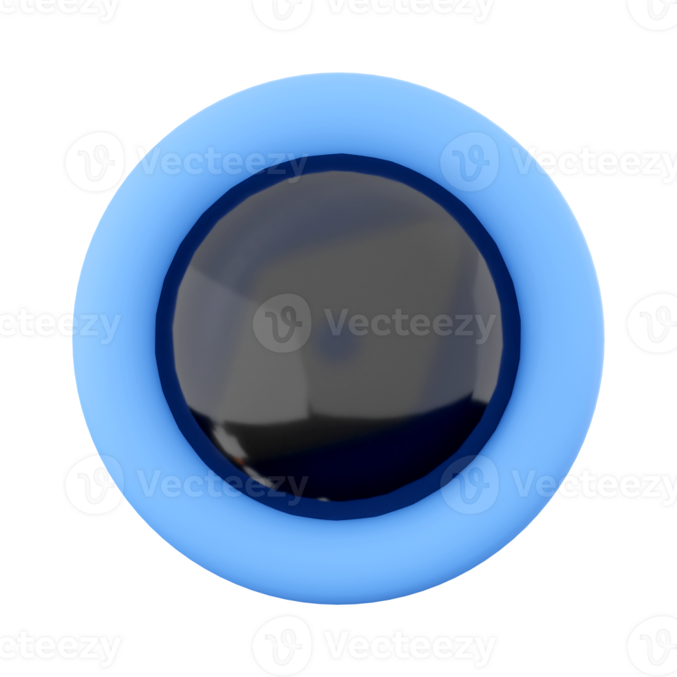 3d rendering Modern black round shaped engine start button icon. 3d render Sparkling start button icon. png