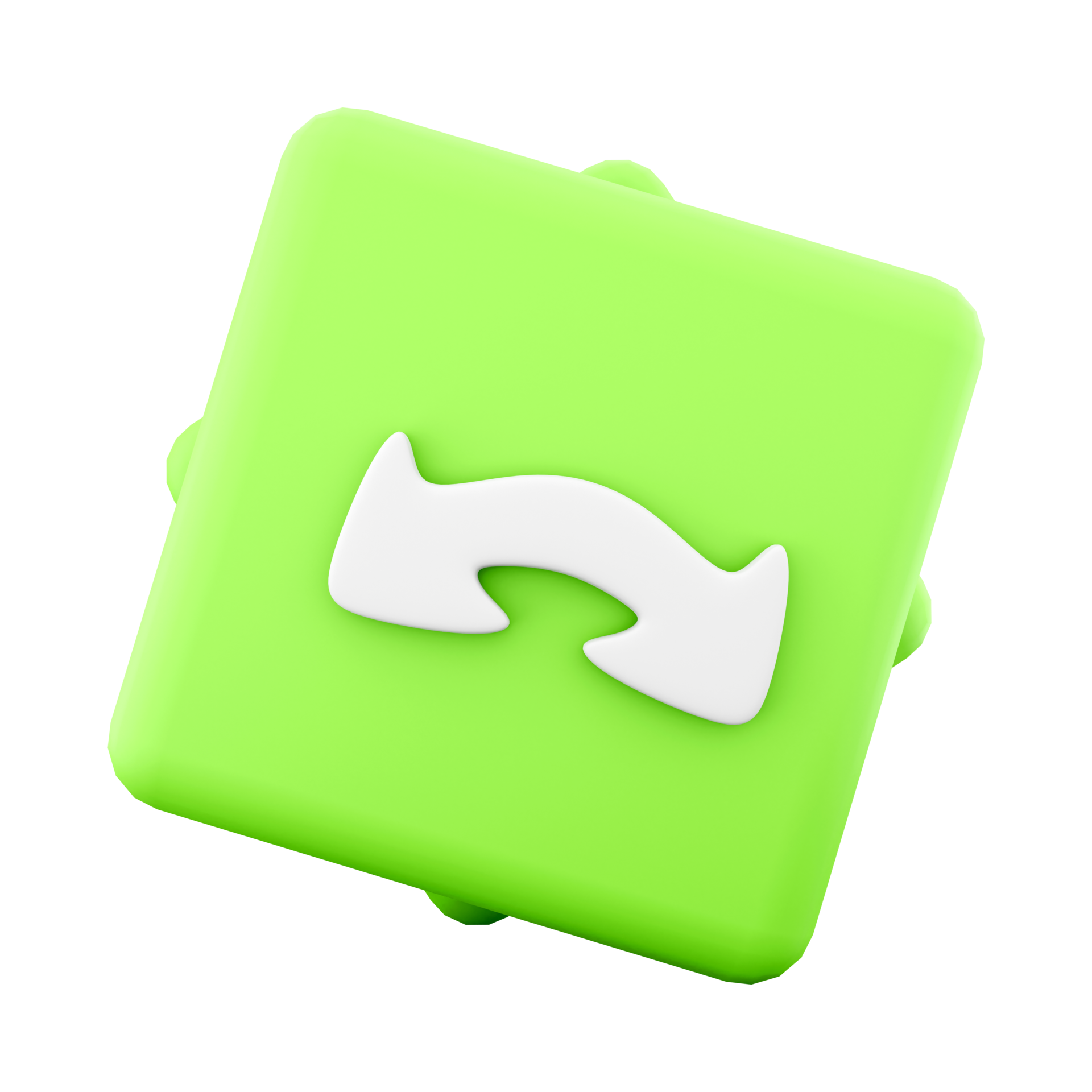 3d-rendering-change-icon-3d-render-green-button-for-45-degree-rotation