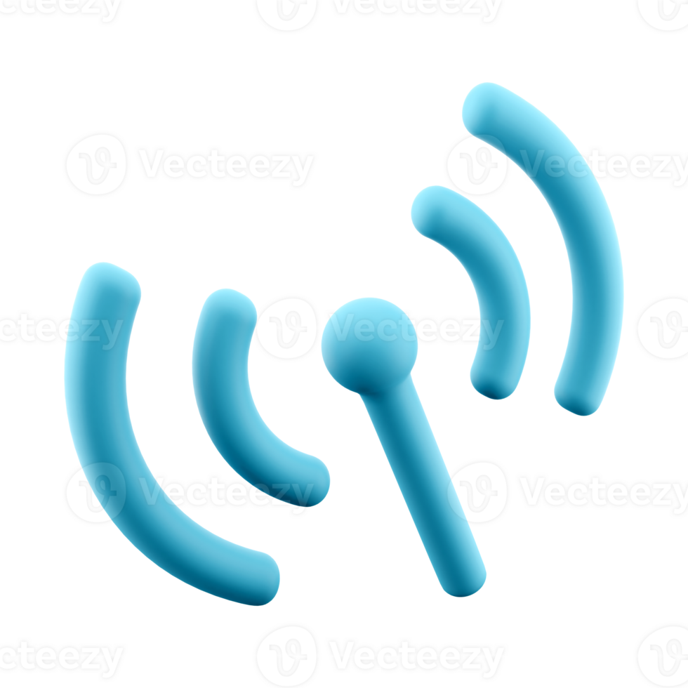 3d interpretazione segnale trasmissione icona. 3d rendere antenna o emittente Torre e segnale onde icona. png