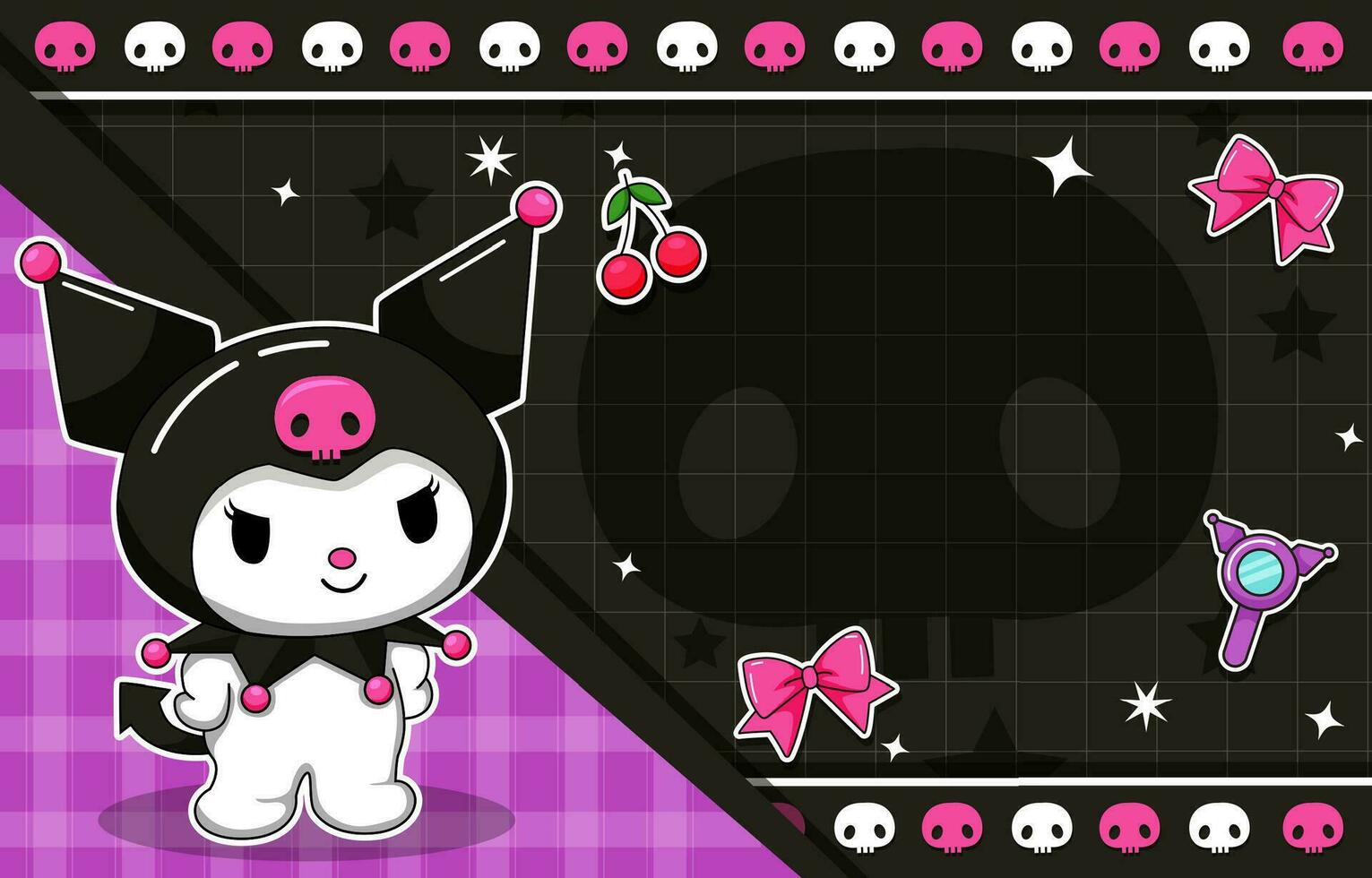 Cute Gothic Bunny Background 24624898 Vector Art at Vecteezy