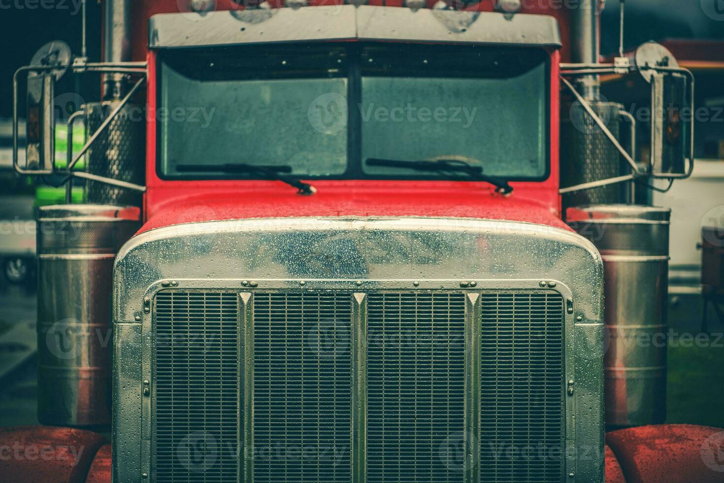 Semi Truck Grill Closeup photo