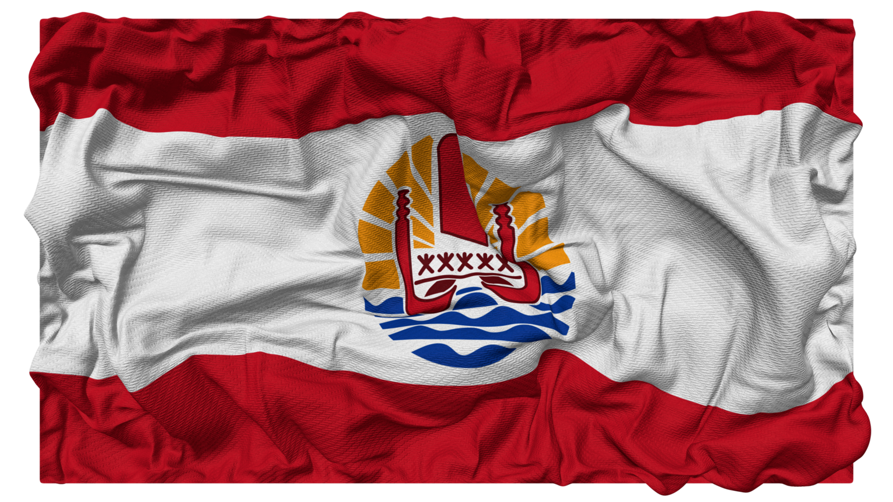 French Polynesia Flag Waves with Realistic Bump Texture, Flag Background, 3D Rendering png