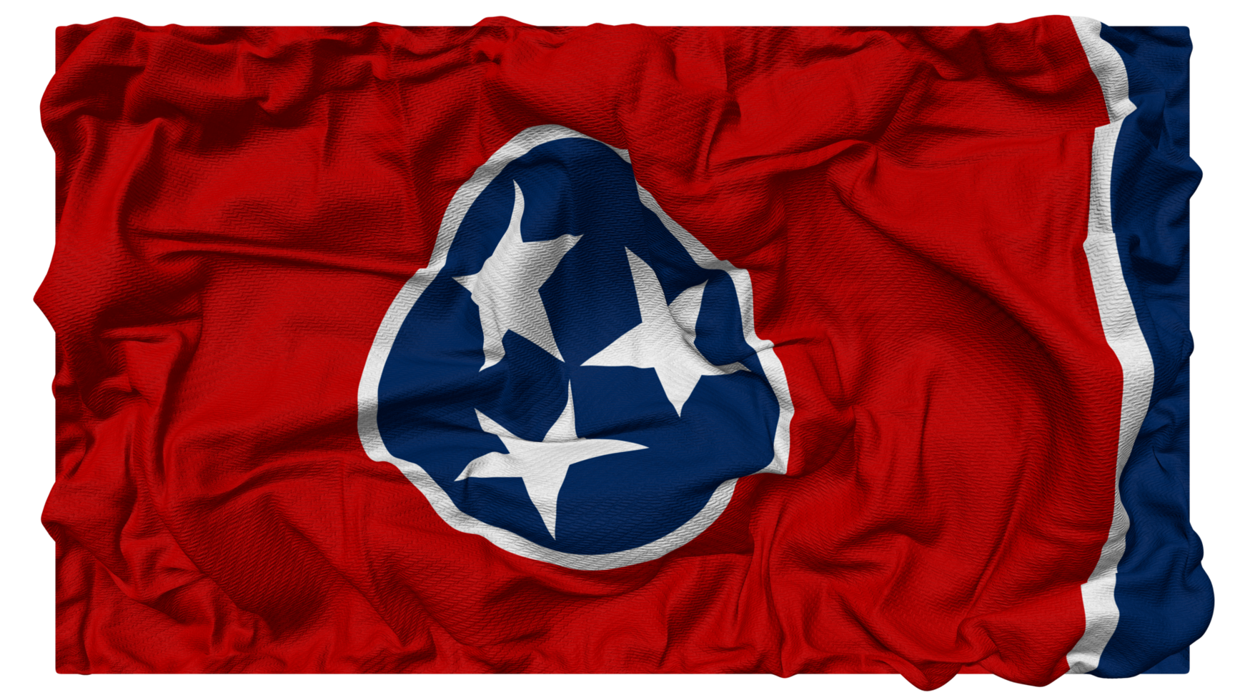 State of Tennessee Flag Waves with Realistic Bump Texture, Flag Background, 3D Rendering png