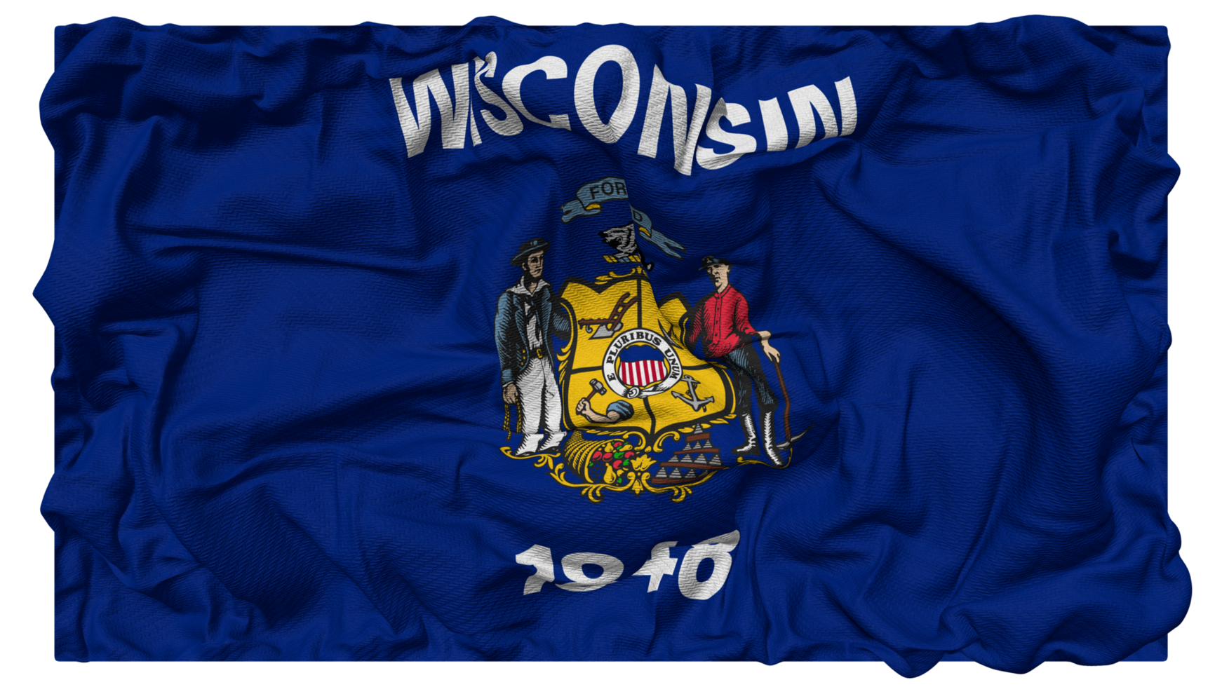 Etat de Wisconsin drapeau vagues avec réaliste bosse texture, drapeau arrière-plan, 3d le rendu png