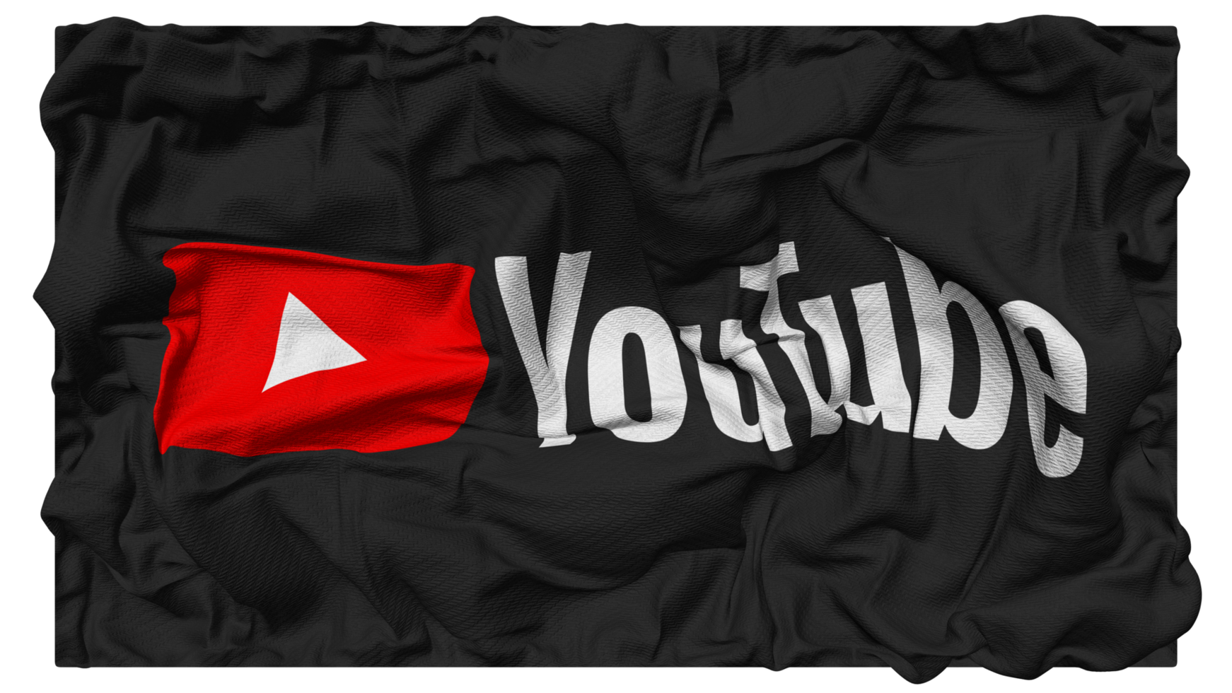 Youtube bandera olas con realista bache textura, bandera fondo, 3d representación png