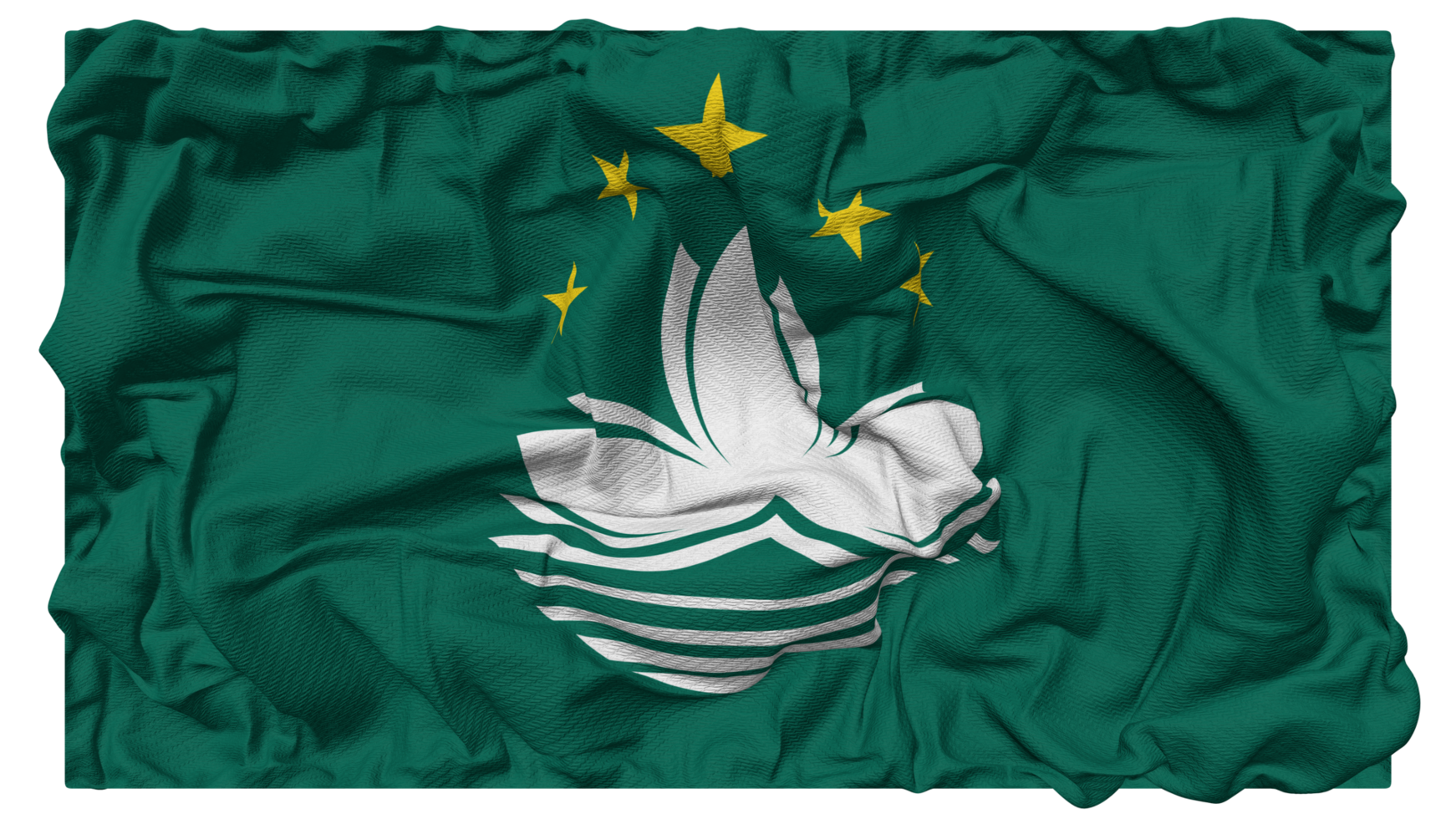China Macau, Macao Flag Waves with Realistic Bump Texture, Flag Background, 3D Rendering png