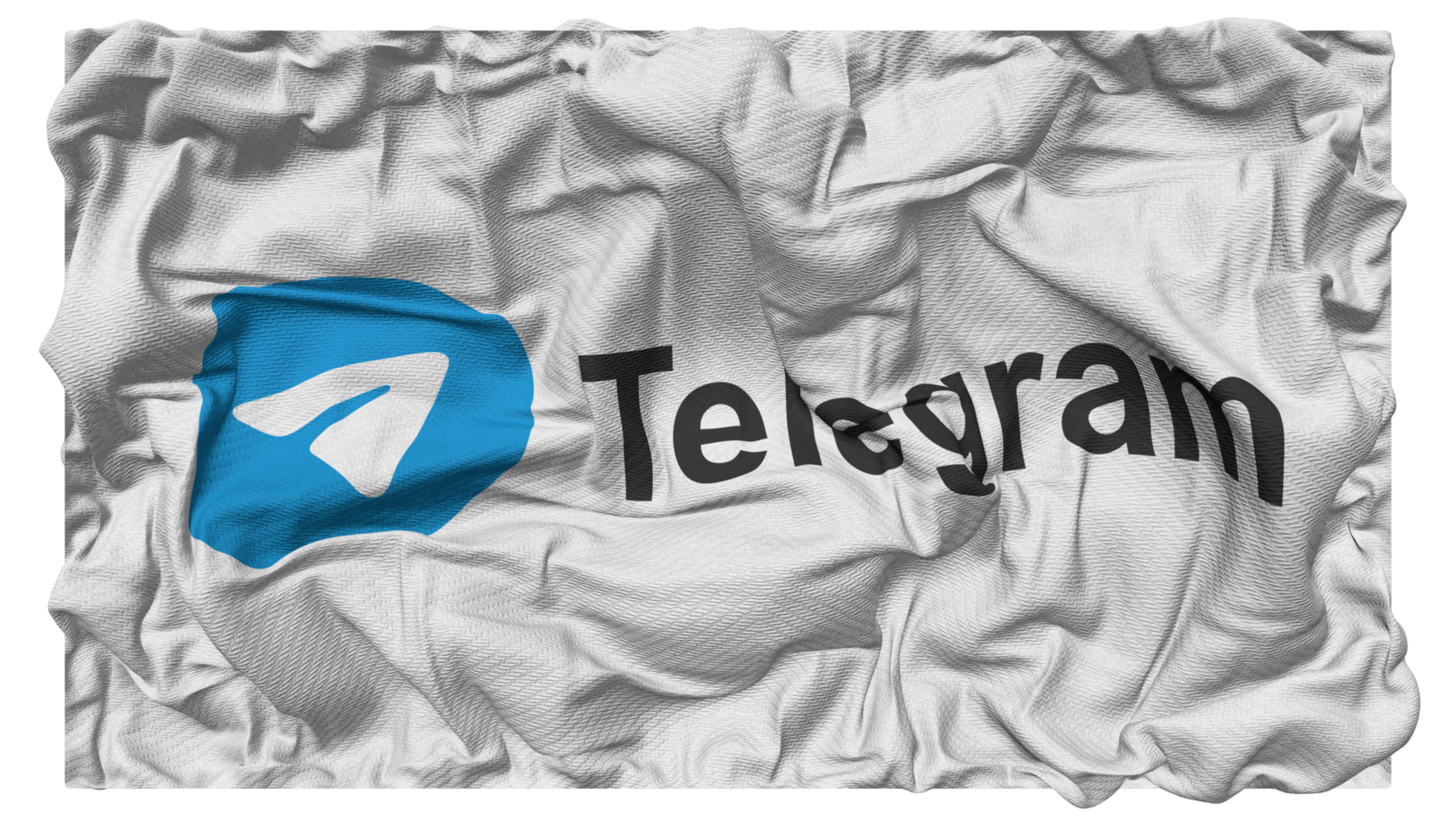 telegrama bandera olas con realista bache textura, bandera fondo, 3d representación png