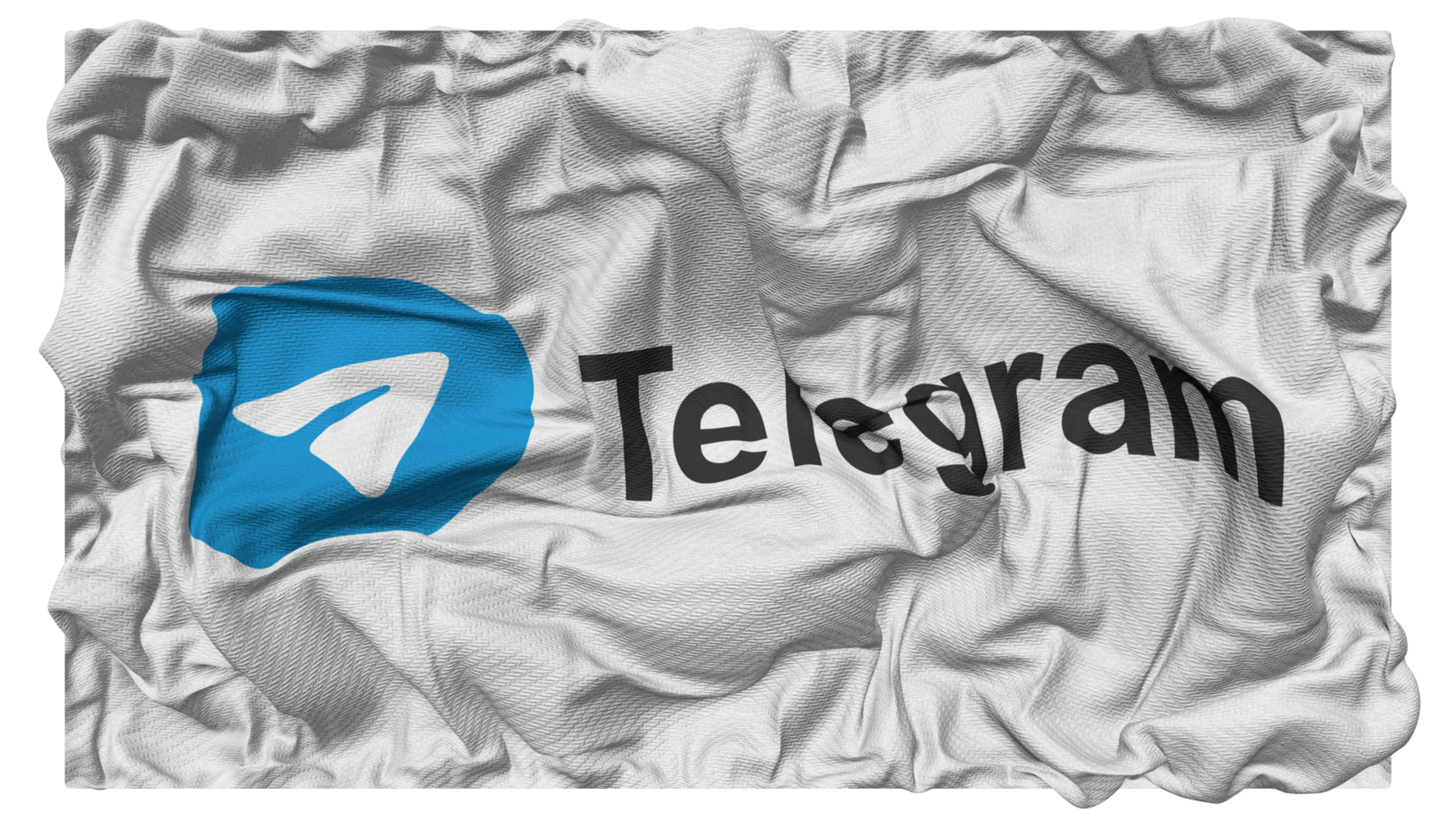 Telegram Flag Waves with Realistic Bump Texture, Flag Background, 3D Rendering png