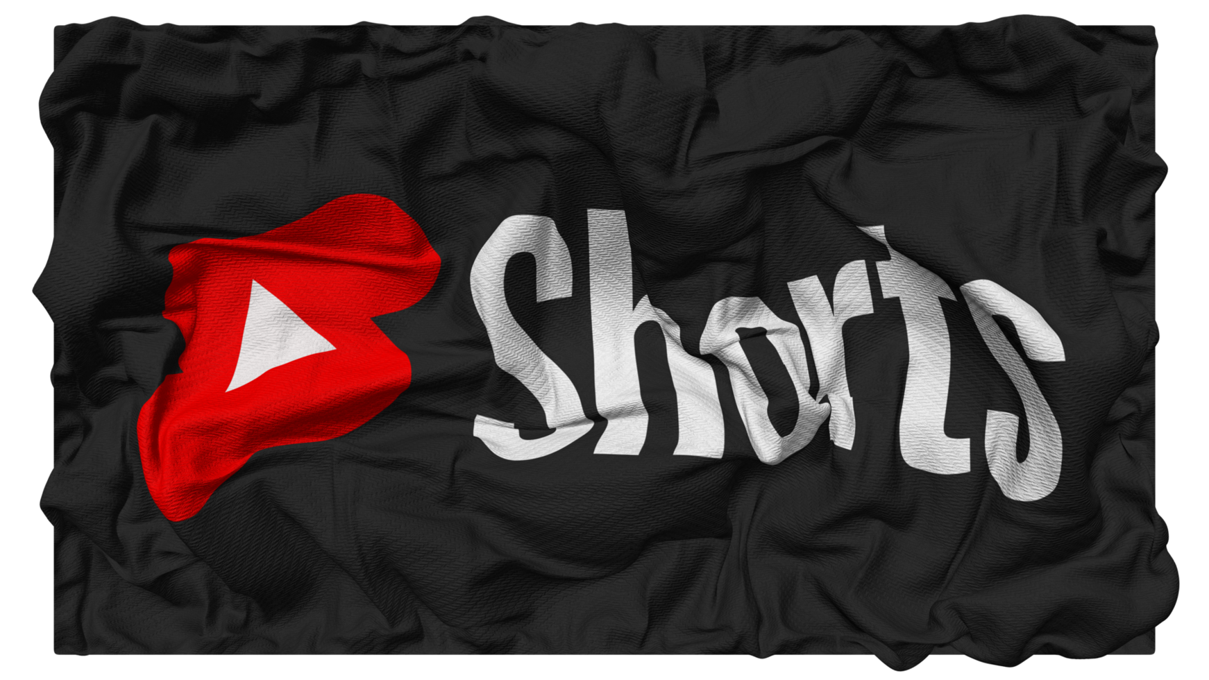 Youtube short drapeau vagues avec réaliste bosse texture, drapeau arrière-plan, 3d le rendu png