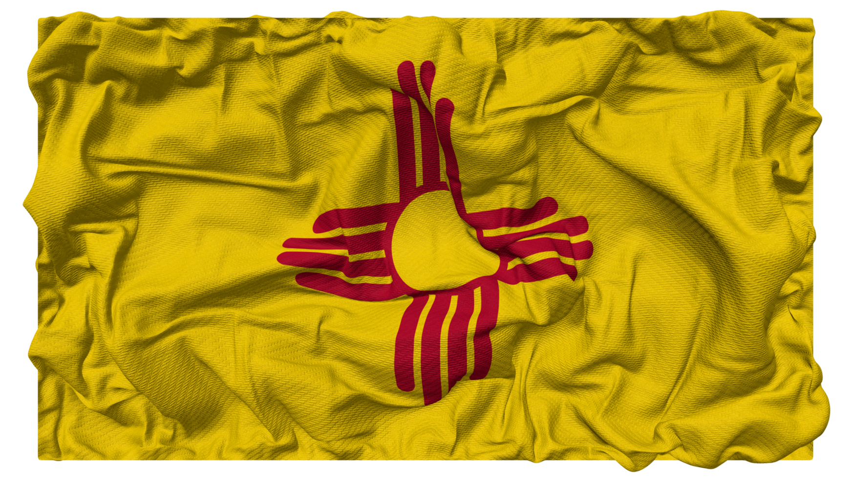 State of New Mexico Flag Waves with Realistic Bump Texture, Flag Background, 3D Rendering png