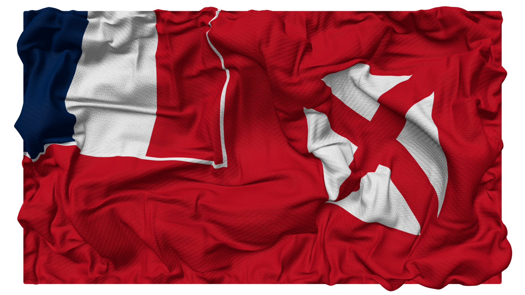 Wallis and Futuna Flag Waves with Realistic Bump Texture, Flag Background, 3D Rendering png
